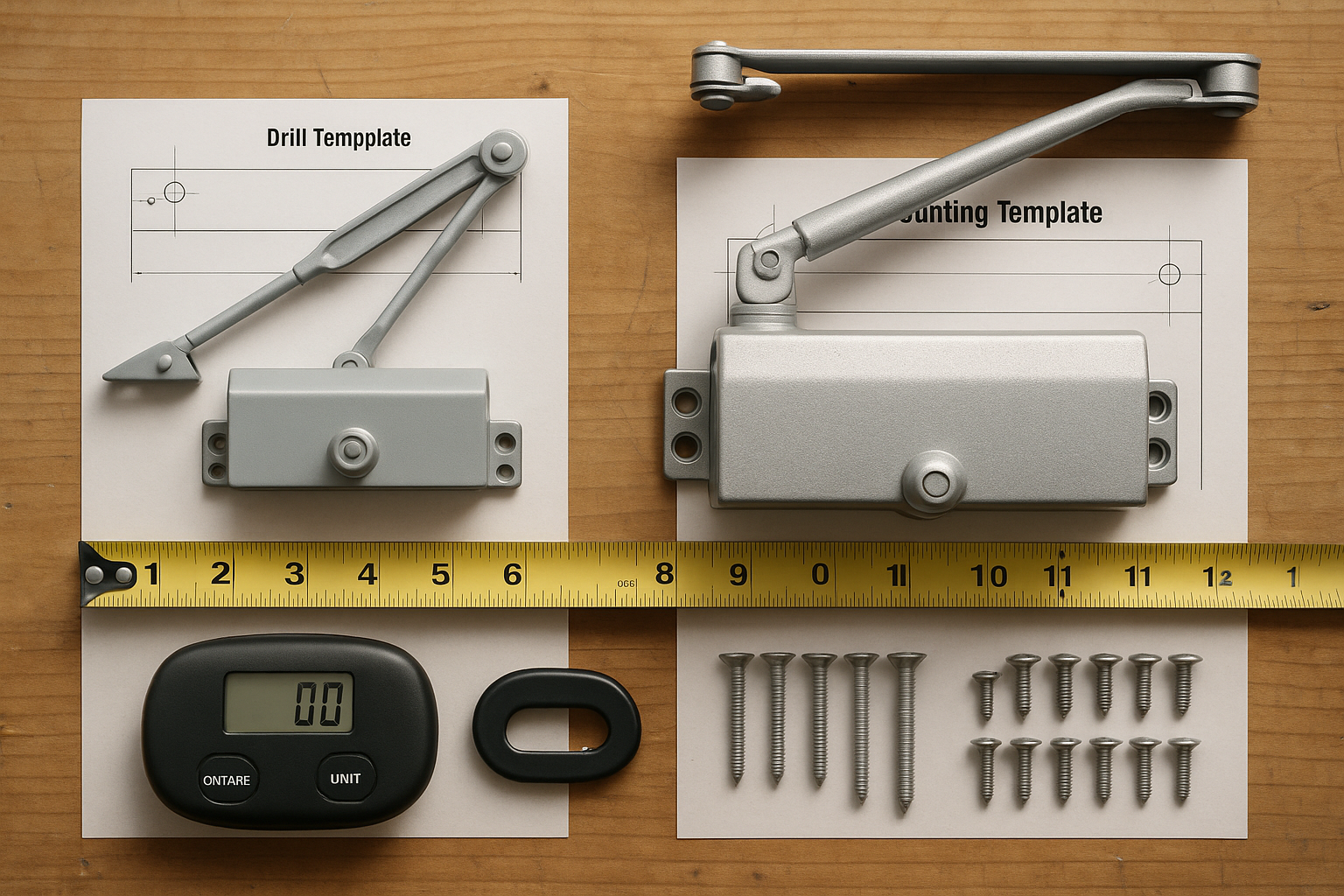 Installatie deurdranger bedrijfspand