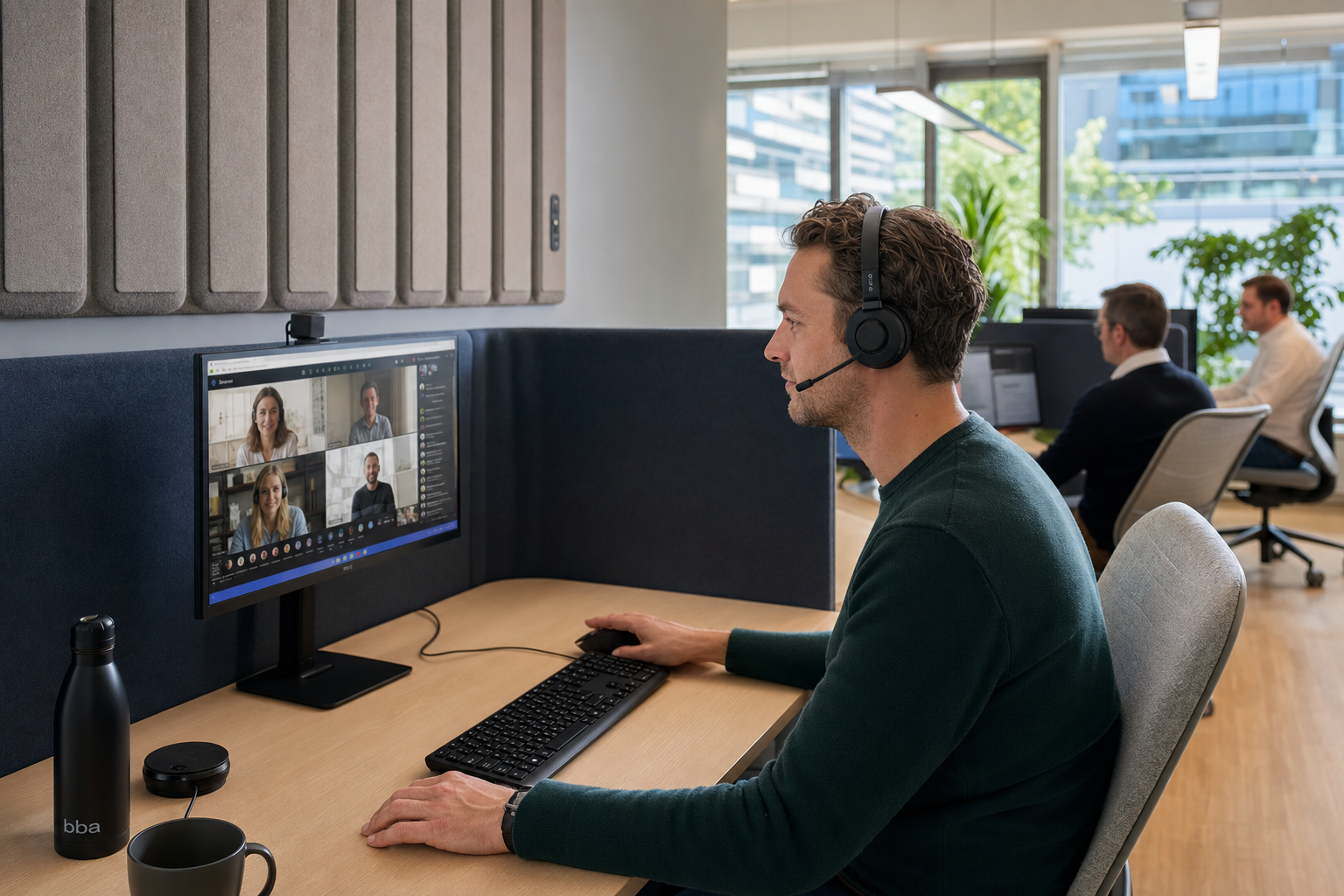 Hoe richt je een akoestische werkplek in om telefoongesprekken en Teams-calls verstaanbaar te houden zonder je collega’s te storen?